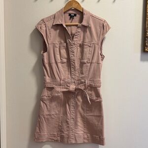PAIGE Blush Pink Utility Dress with Front Buttons
